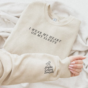 Mother’s Day | I wear my heart on my sleeve | customized names - add to notes