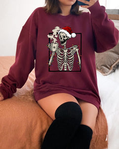 Skeleton drinking coffee lights  | Christmas